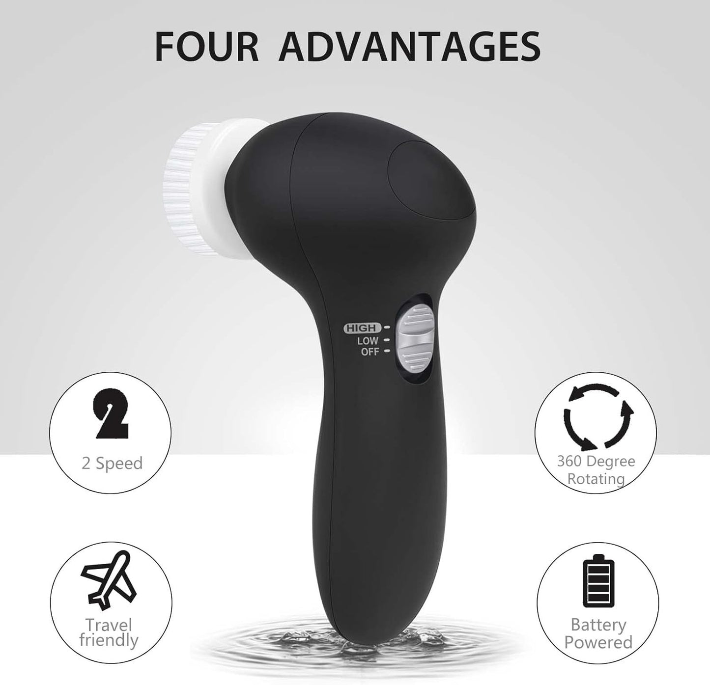 Facial Cleansing Brush Face Scrubber: CLSEVXY Electric Face Spin Cleanser Brushe